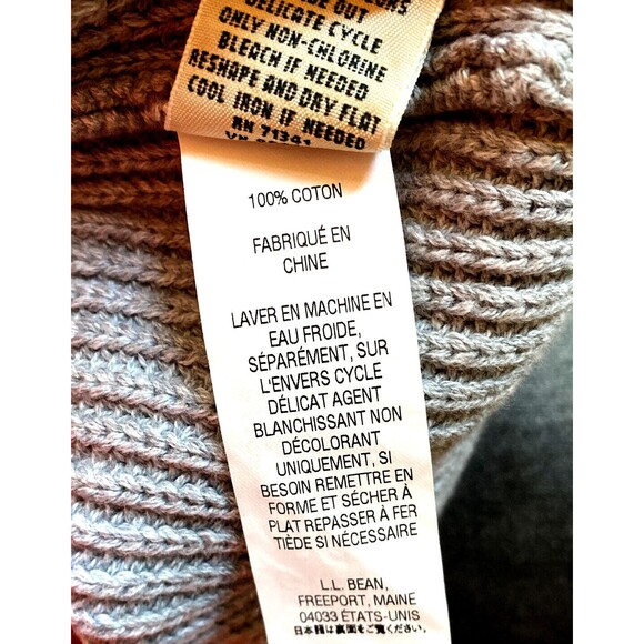 LL BEAN Freeport Maine Grey Cotton Ribbed Knit Pullover Sweater Size XL X-Large - Picture 11 of 11